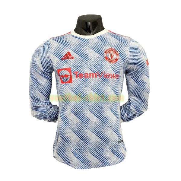 manchester united player uit shirt 2021 2022 lange mouwen blauw mannen