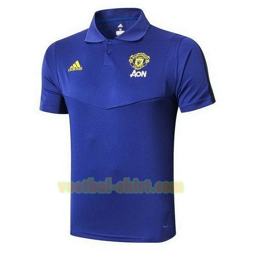 manchester united poloshirt 2019-2020 blauw mannen