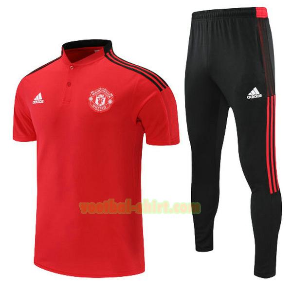 manchester united set polo 2022 rood mannen