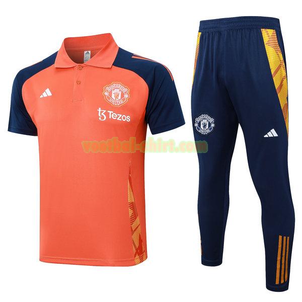manchester united set polo 2024 2025 oranje mannen