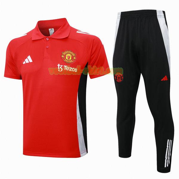 manchester united set polo 2024 rood mannen