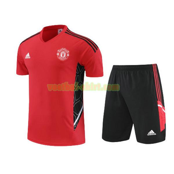 manchester united set training shirt 2022 2023 rood mannen