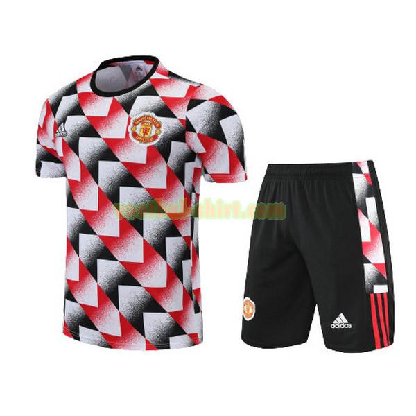 manchester united set training shirt 2022 2023 rood zwart mannen