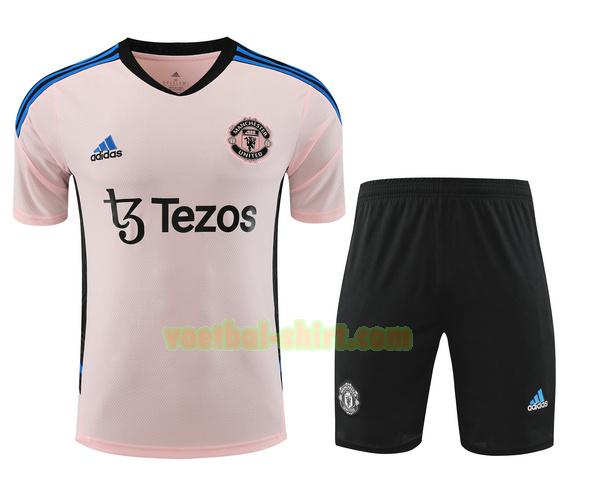 manchester united set training shirt 2023 2024 roze mannen