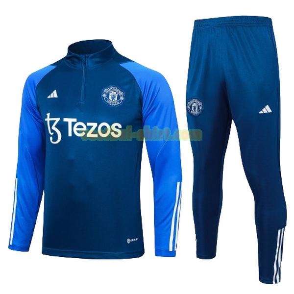 manchester united set trainingspak 2023 2024 blauw kinderen