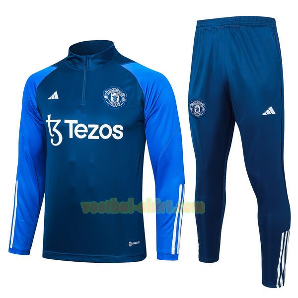 manchester united set trainingspak 2023 2024 blauw mannen