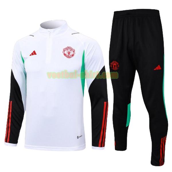 manchester united set trainingspak 23 24 zwart wit kinderen