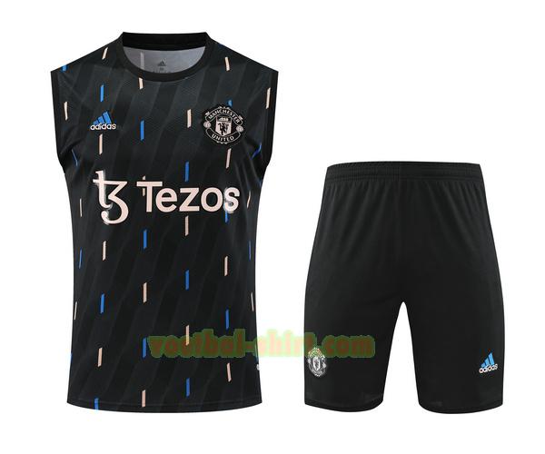 manchester united set vest shirt 2023 2024 zwart mannen