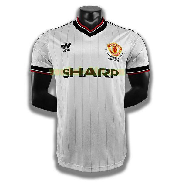 manchester united uit player shirt 1983 wit mannen