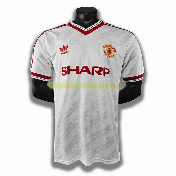 manchester united uit player shirt 1986 wit mannen