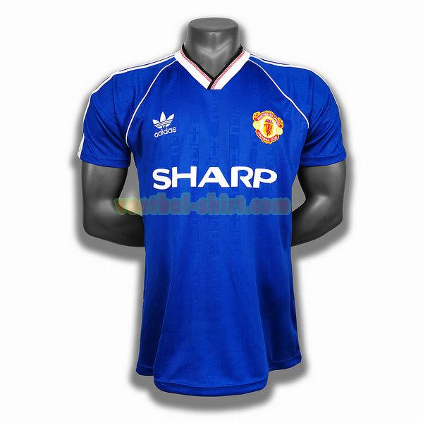 manchester united uit player shirt 1988 blauw mannen