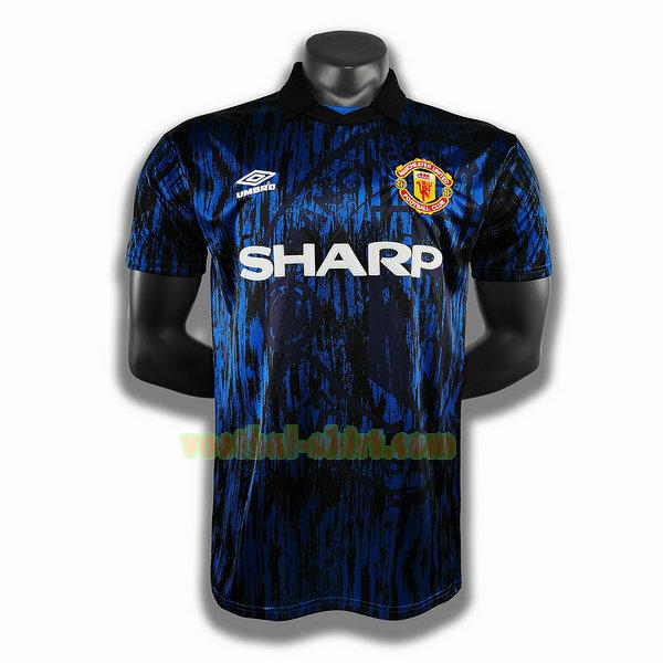 manchester united uit player shirt 1993 blauw mannen
