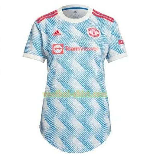 manchester united uit shirt 2021 2022 blauw dames