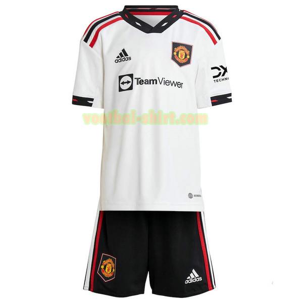 manchester united uit shirt 2022 2023 wit kinderen