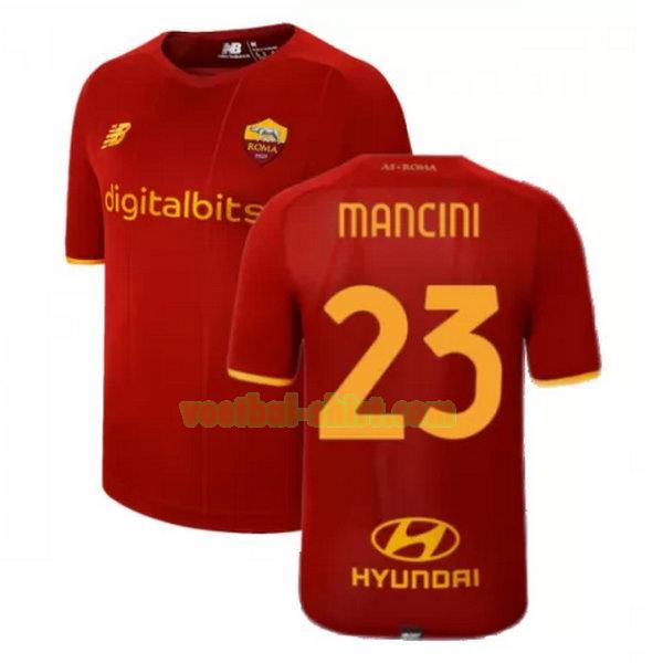 mancini 23 as roma thuis shirt 2021 2022 rood mannen