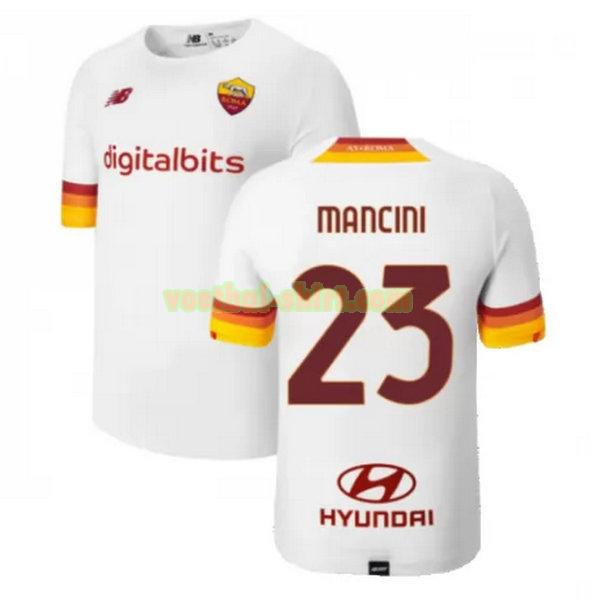 mancini 23 as roma uit shirt 2021 2022 wit mannen