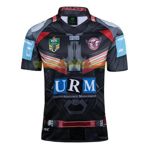 manly sea eagles rugby shirt 2017-2018 zwart mannen