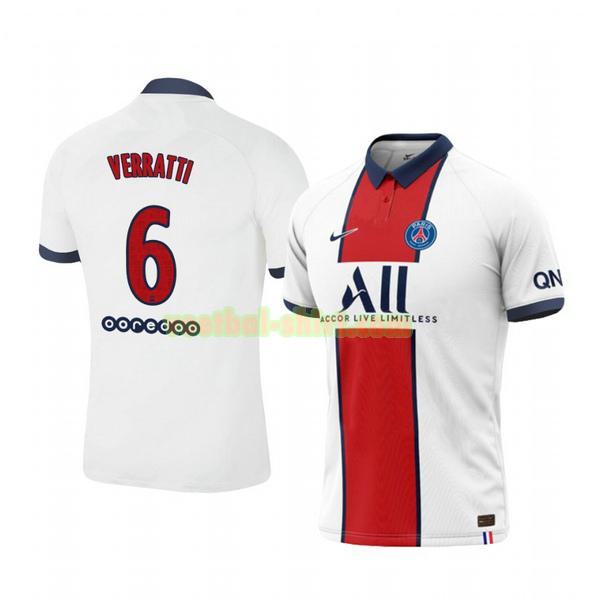 marco verratti 6 paris saint germain uit shirt 2020-2021 mannen