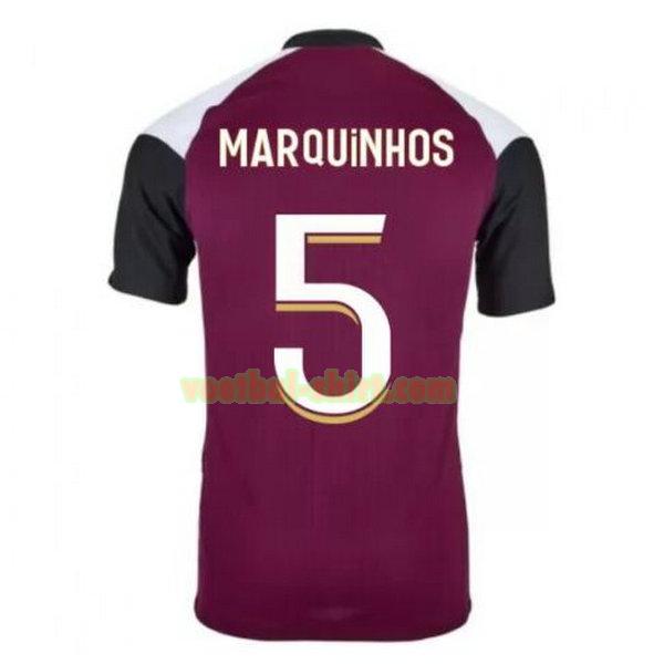 marquinhos 5 paris saint germain 3e shirt 2020-2021 purper mannen