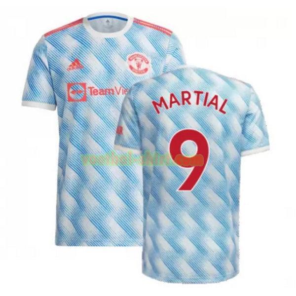 martial 9 manchester united uit shirt 2021 2022 blauw mannen