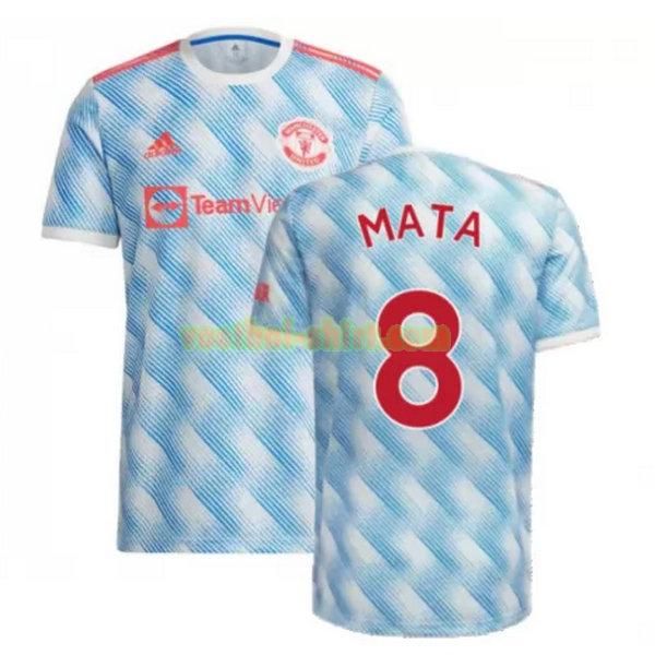 mata 8 manchester united uit shirt 2021 2022 blauw mannen