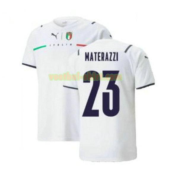 materazzi 23 italië uit shirt 2021 2022 wit mannen