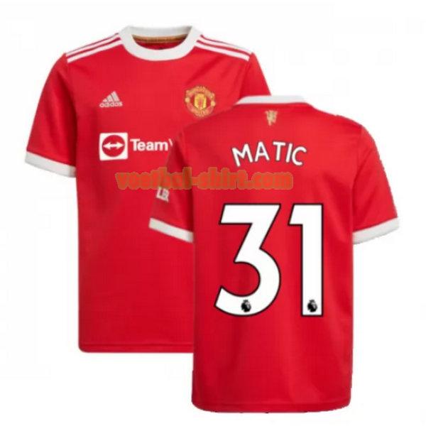 matic 31 manchester united thuis shirt 2021 2022 rood mannen