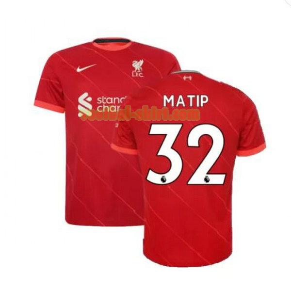 matip 32 liverpool thuis shirt 2021 2022 rood mannen