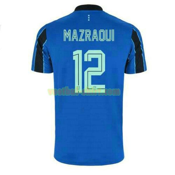 mazraoui 12 ajax uit shirt 2021 2022 blauw mannen