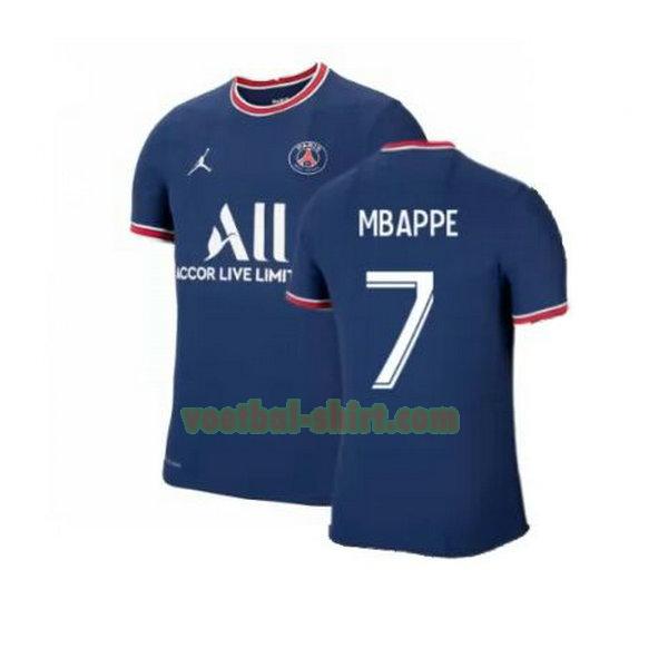 mbappe 7 paris saint germain thuis shirt 2021 2022 blauw mannen