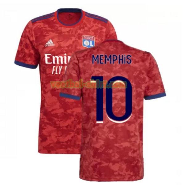 memphis 10 olympique lyon uit shirt 2021 2022 rood mannen