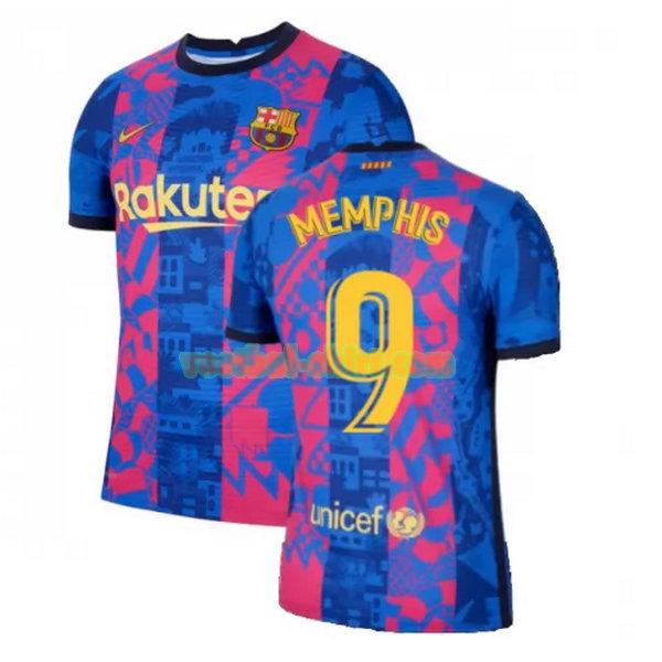 memphis 9 barcelona 3e shirt 2021 2022 blauw rood mannen