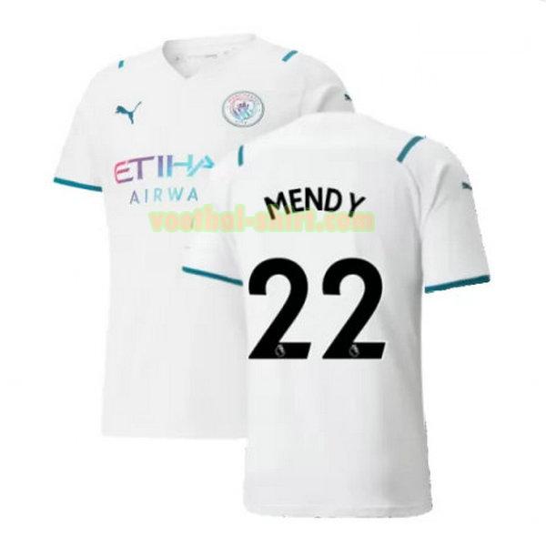 mendy 22 manchester city uit shirt 2021 2022 wit mannen