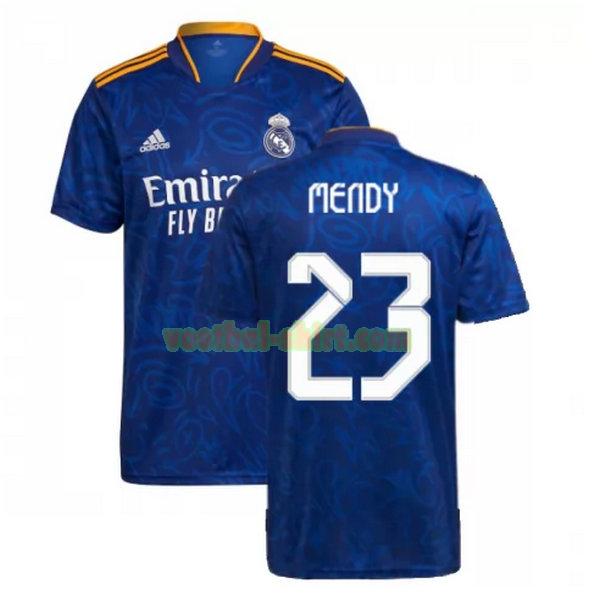 mendy 23 real madrid uit shirt 2021 2022 blauw mannen