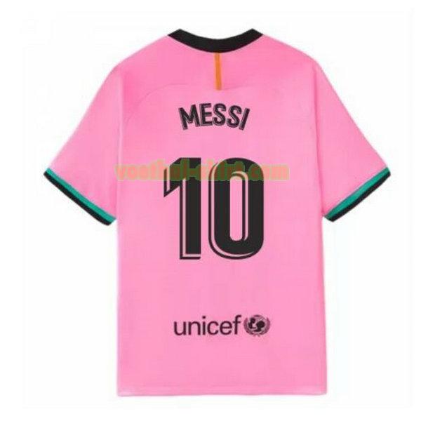 messi 10 barcelona 3e shirt 2020-2021 roze mannen