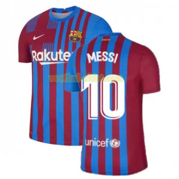messi 10 barcelona thuis shirt 2021 2022 rood wit mannen
