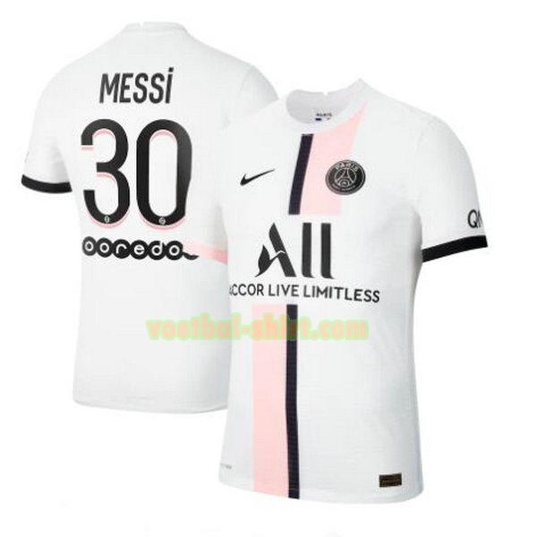 messi 30 paris saint germain uit shirt 2021 2022 wit mannen