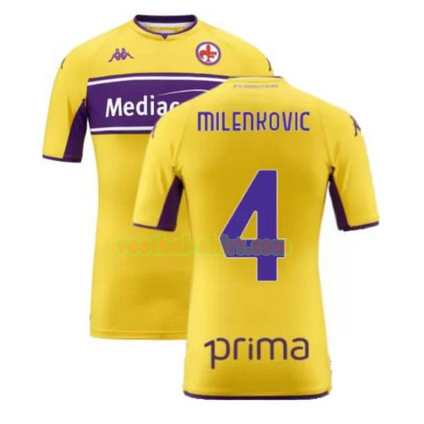 milenkovic 4 fiorentina 3e shirt 2021 2022 geel mannen