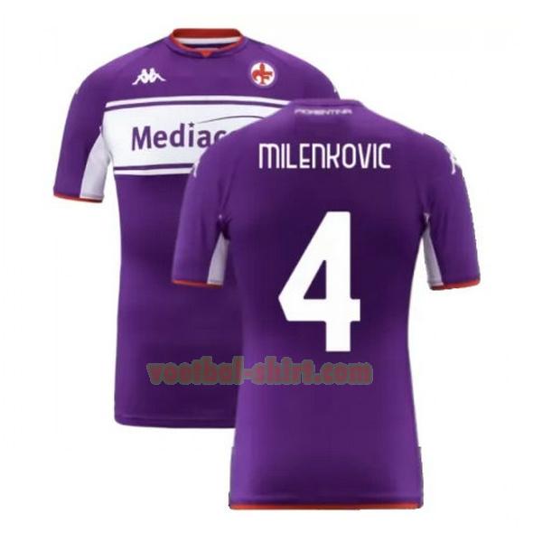 milenkovic 4 fiorentina thuis shirt 2021 2022 purper mannen