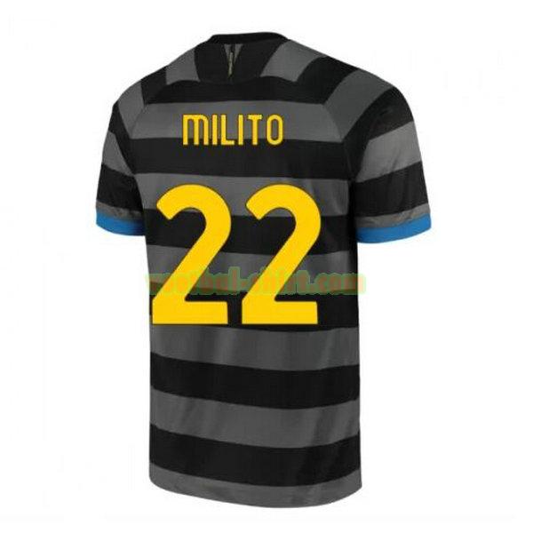 milito 22 inter milan 3e shirt 2020-2021 grijs mannen