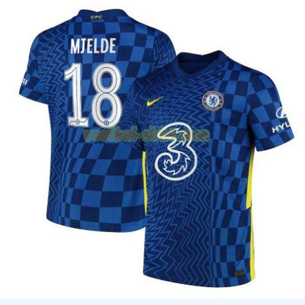 mjelde 18 chelsea thuis shirt 2021 2022 blauw mannen