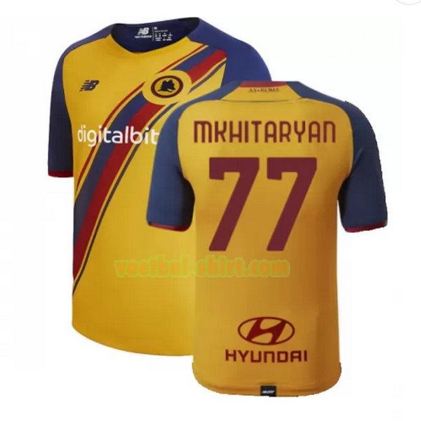 mkhitaryan 77 as roma fourth shirt 2021 2022 geel mannen