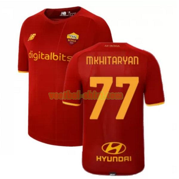 mkhitaryan 77 as roma thuis shirt 2021 2022 rood mannen