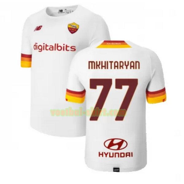 mkhitaryan 77 as roma uit shirt 2021 2022 wit mannen