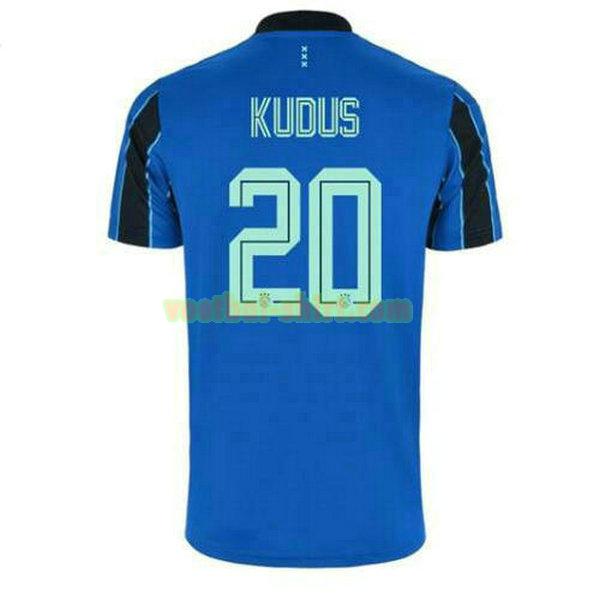 mohammed kudus 20 ajax uit shirt 2021 2022 blauw mannen