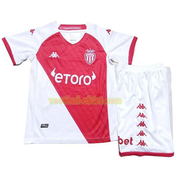 monaco thuis shirt 2023 2024 rood wit kinderen