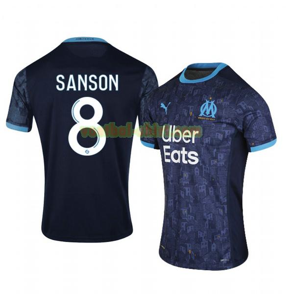 morgan sanson 8 olympique marseille uit shirt 2020-2021 mannen