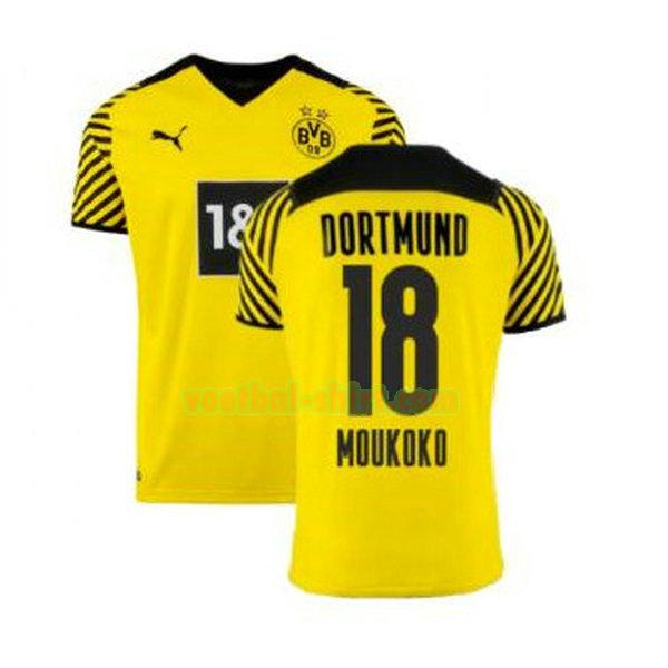 moukoko 18 borussia dortmund thuis shirt 2021 2022 geel mannen