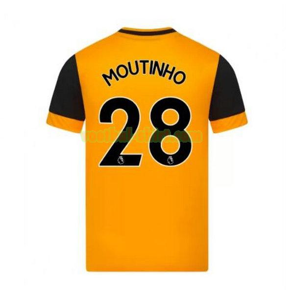 moutinho 28 wolves thuis shirt 2020-2021 geel mannen