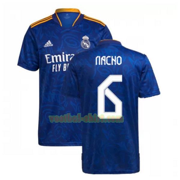 nacho 6 real madrid uit shirt 2021 2022 blauw mannen